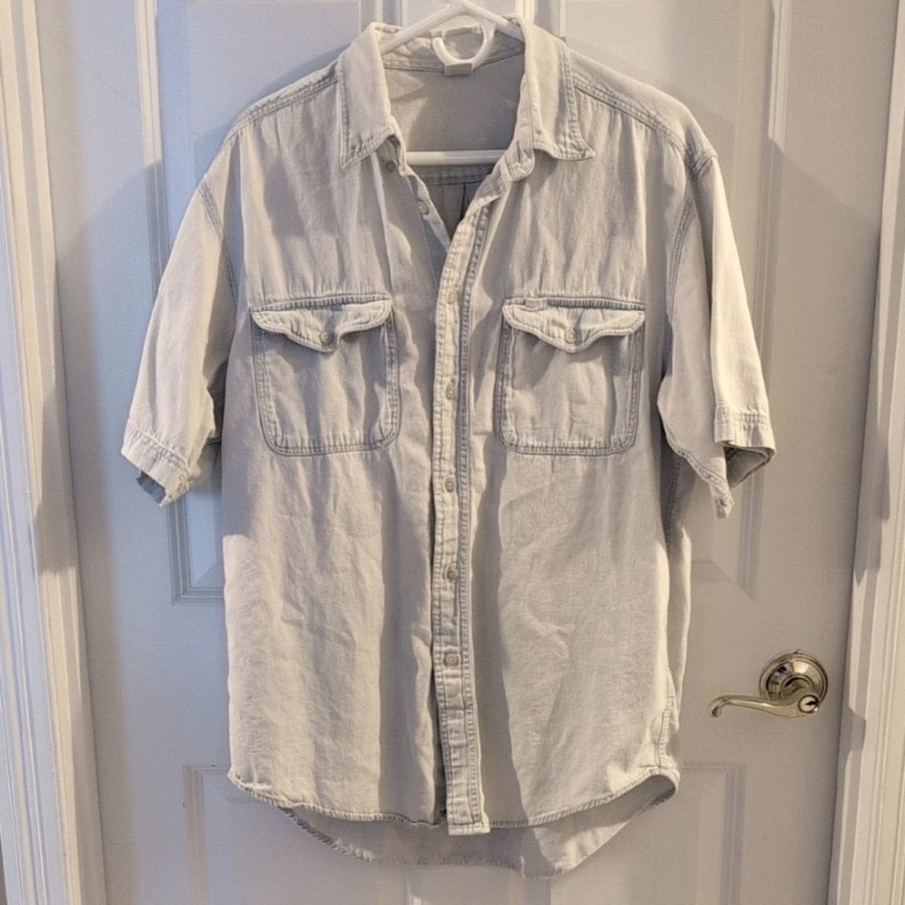 Men's Light Blue Short Sleeve Shirt XL